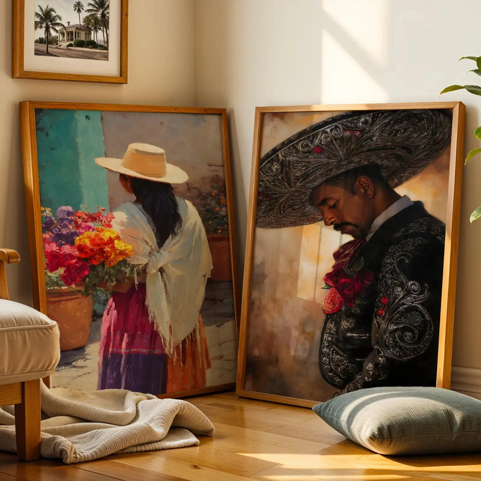 [UNFRAMED] Mexican Folk Art Poster, Traditional Mexican Woman Art, Rustic Mexico Art Print, Hispanic Wall Art