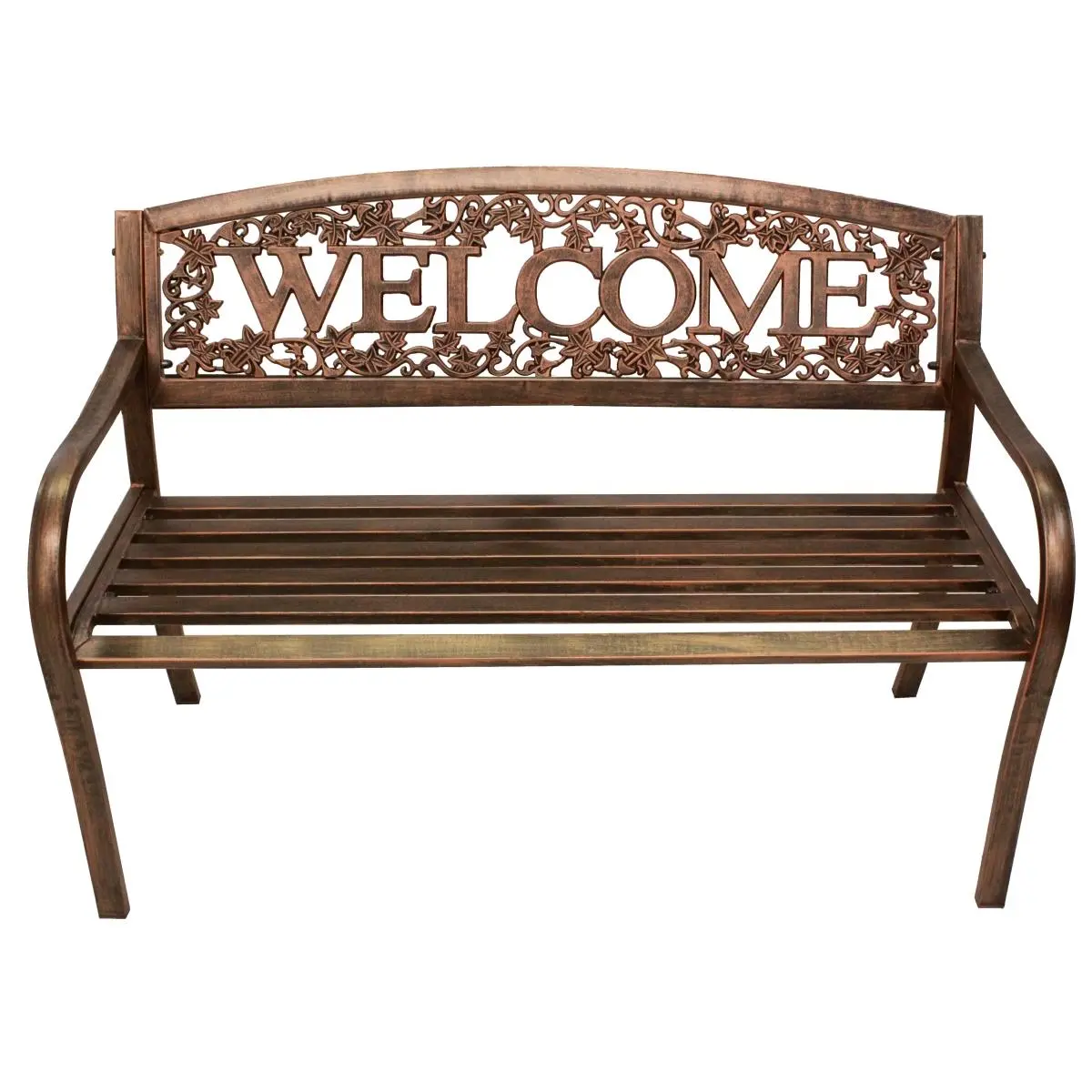 Leigh Country  Leigh Country Welcome Metal Bench, Bronze