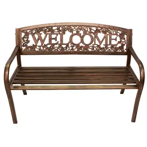 Leigh Country  Leigh Country Welcome Metal Bench, Bronze