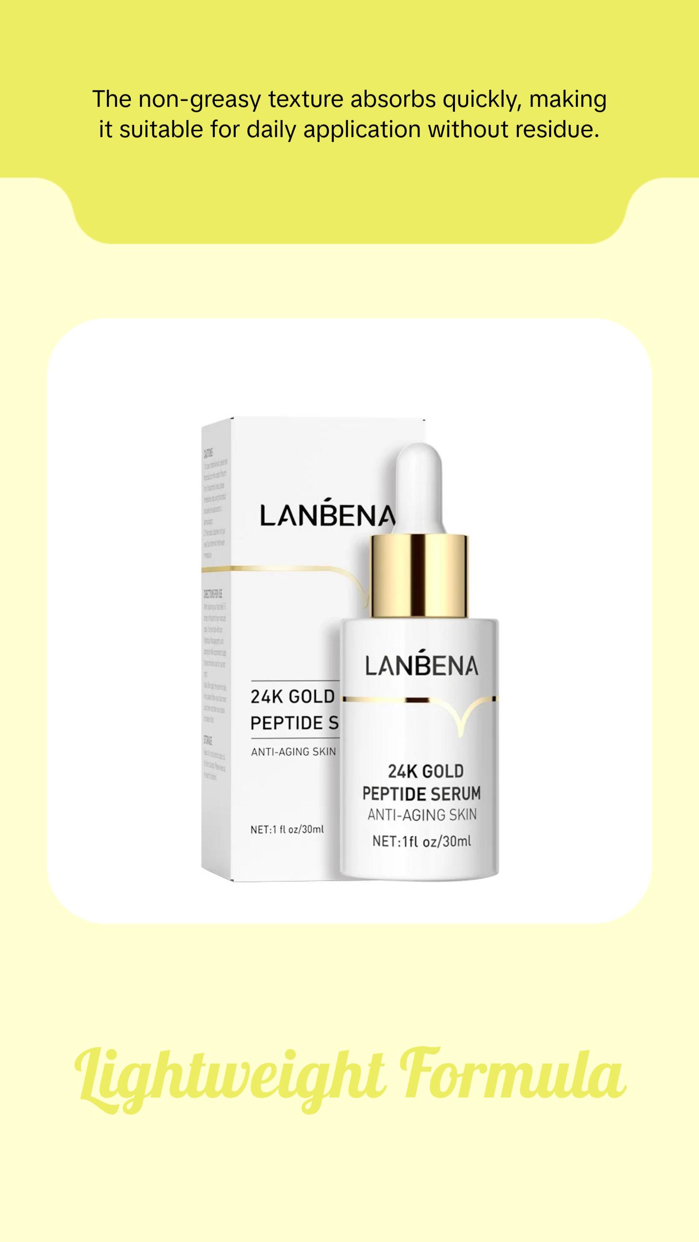 LANBENA 24k Gold Peptide Serum Skincare Anti Aging body skin bath gift