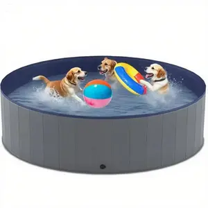 Niubya Foldable Dog Swimming Pool, Collapsible Hard Plastic, Portable Bath Tub for Pets Dogs and Cats, Pet Wading Pool for Indoor and Outdoor, 72 x 12 Inches