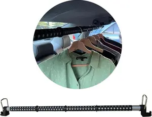 Generic Car Clothes Hanger Bar Heavy Duty Expandable 35 to 64 inches Vehicle Garment Rack for Wrinkle-Free Travel MQ-LX017A Suitable for Most Cars Vans Trucks