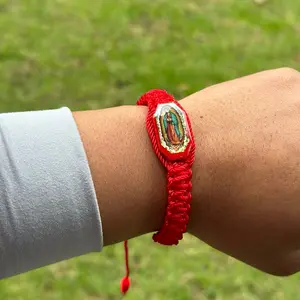 Bright Red Men’s Virgen Mary Bracelet Male Female Daily