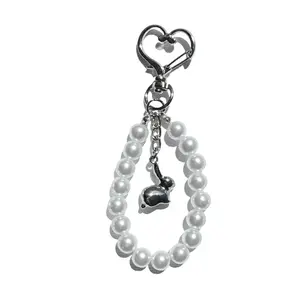silver bunny beaded keychain