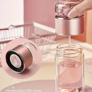 Double-Walled Infuser Glass Bottle –  (400ml / 500ml) Borosilicate Tea & Coffee Travel Bottle with Filter