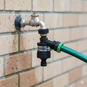 Quick Connect Garden Hose Adapter Leakproof & Durable for Outdoor Faucet, Multi-Purpose for Watering Washing Cleaning, Easy Installation Tool, High Pressure Spray Gun Compatible & Water-Saving Design, Garden Hose Connectors