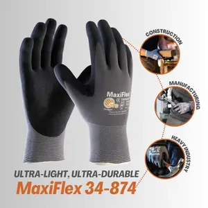 12/24 Pairs MaxiFlex Guantes de Construcción - MaxiFlex Gloves For Men - Guantes Para Trabajo - MaxiFlex Men's Construction Gloves