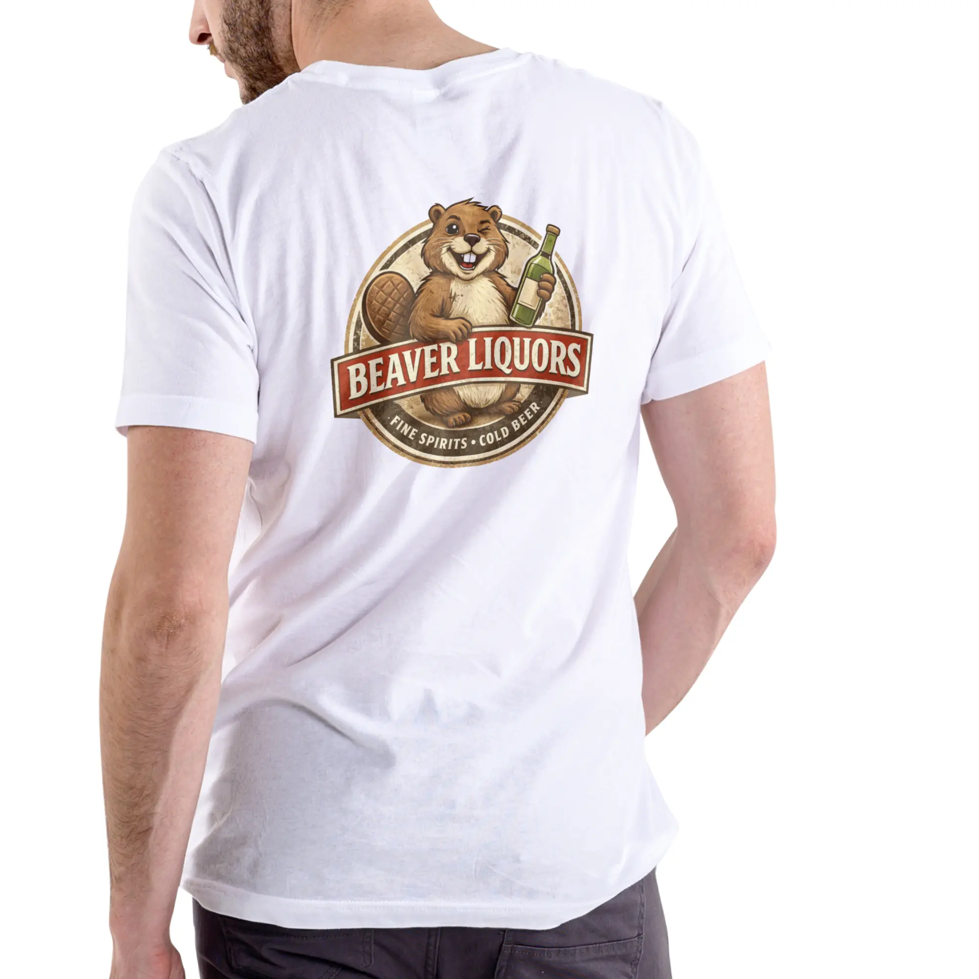 Gildan Men's and Women's Beaver Liquors Tshirt, Funny Short-Sleeve Graphic Print Casual Tee with Round Neck, Beaver Logo