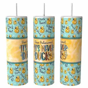 Snarky It's Never Duck 20 oz Tumbler Coffee Drinkware Insulated Lid Skinny Portable