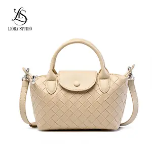 2026 New Arrival: Trendy Niche-Design Genuine Leather Mini Bag - Woven Cowhide Women's Bag (Dumpling Style)| Phone Pouch, Handbag & Crossbody women