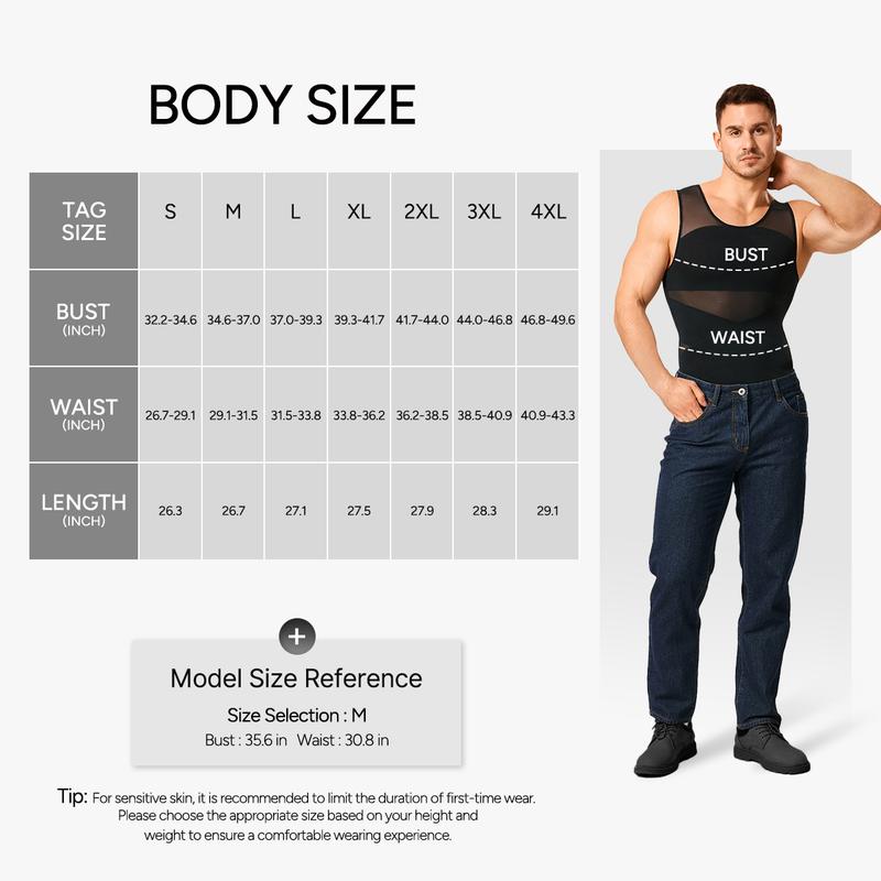 【Nebility】Men’s Mesh Fabric Breathable Compression Shapewear Vest – Slim-Fitting, High Elasticity, Seamless Menswear for Daily Wear Tummy Control
