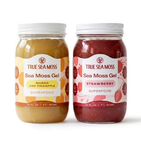 [LIVE] True Sea Moss Gel 2-Jar Bundle: Mango-Pineapple & Strawberry – Rich in Essential Minerals & Vitamins – supports overall vitality