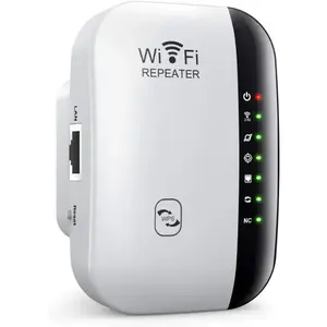 Us Plug WiFi Range Extender, WiFi Repeater Extender, 300mbps 2.4GHz Wireless Signal Booster, One-Click Wps Setup, Compatible with Alexa, Smartphones, Laptops, Gaming Consoles