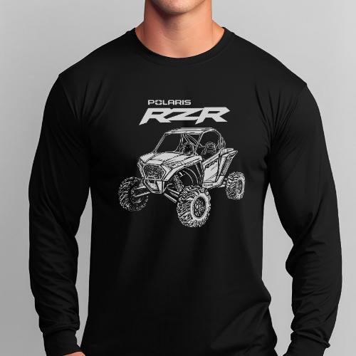 Polaris RZR Offroad Longsleeve T-Shirt: Style and Comfort Casual Black Classic Top Collar Print Tshirt Graohic Cotton Crewneck Menswear Day