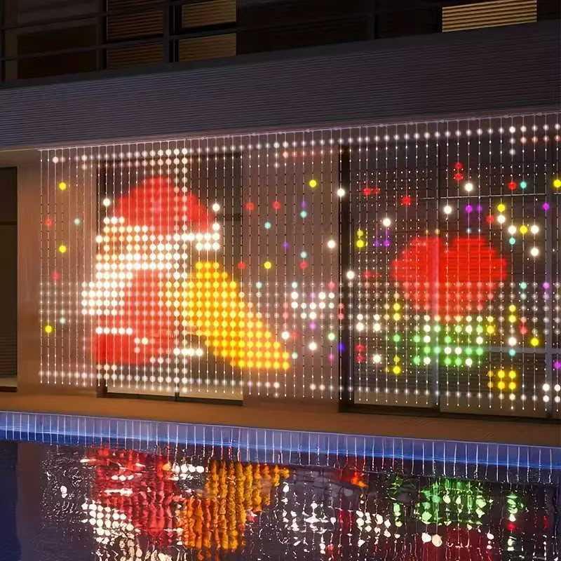 Smart LED Curtain Lights, Color Changing Wall Lights, Dynamic DIY Curtain String Lights for Bedroom Living Room Backdrop Decor Christmas Halloween Parties, 400 RGB LEDs