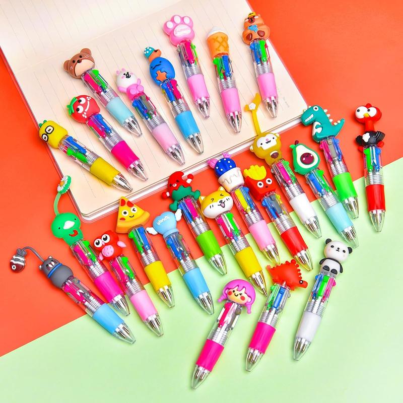 20Pcs Mini Multicolor Pens in One 4-in-1 Cute Pens Bulk for Kids, Fun Kawaii Ballpoint Pen for Birthdays and Children's Party Favors Gifts, Teacher School Supplies Thanksgiving Gift Student GIft