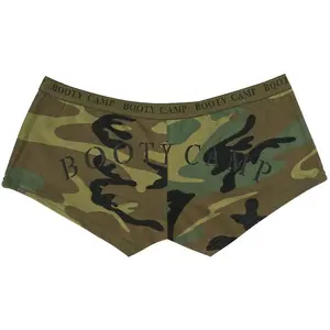 Womens Woodland Camouflage Booty Camp Slim Fit Booty Shorts Underwear