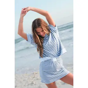 Striped Patch Mockneck Top