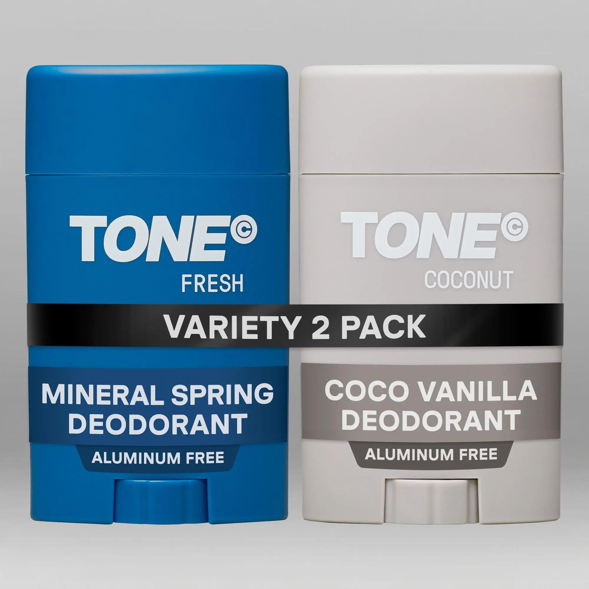 tone Aluminum Free Deodorant for Men & Women, Moisturizing Body Care with Shea Butter, 48-Hour Protection, Coconut & Fresh Fragrances Gift Set, 2.65 oz 2-Pack, Scent, Gym