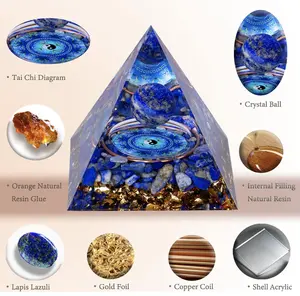 Amethyst and Obsidian Pyramid Crystal | Orgone | Orgonite | Meditation and Yoga | Reiki | Energy Generator | EMF Protector | Yin & Yang |