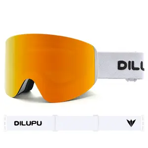 Double layer anti fog ski goggles magnetic cylindrical goggles for adult snowboarding sports skiing equipment