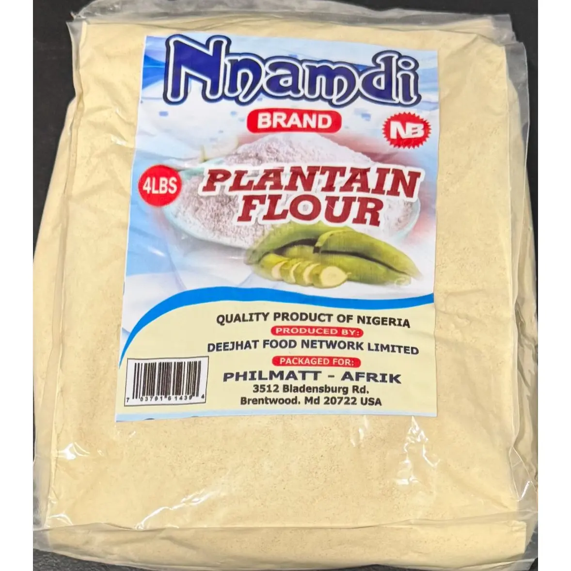 Nnamdi Green Plantain Flour 4lbs