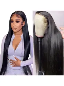 Wear and Go Glueless Wigs Human Hair Pre Plucked Pre Cut 5x5 HD Lace Closure Wigs Human Hair Straight with Baby Hair Straight Human Hair Wig for Beginners Natural Black