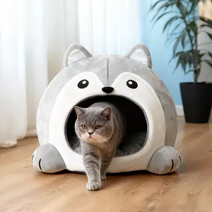 Cozy Cat Cave Bed | Semi-Enclosed House for Anxious Cats