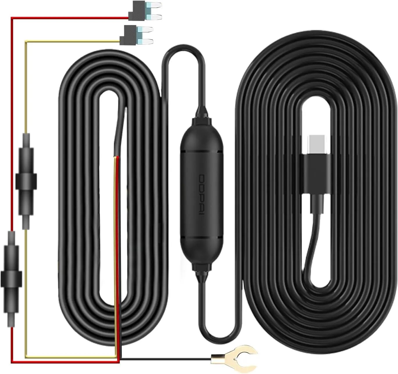 DDPAI Type-C Hardwire Kit, Compatible with N1 Dual, N3 Pro, N5 Dual, Z40, Z50, Mini 5 Models, Enabling 24 Hours Parking Monitor