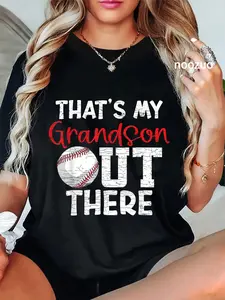 100% Cotton Thats My Grandson Out There Baseball Grandparents T-Shirt