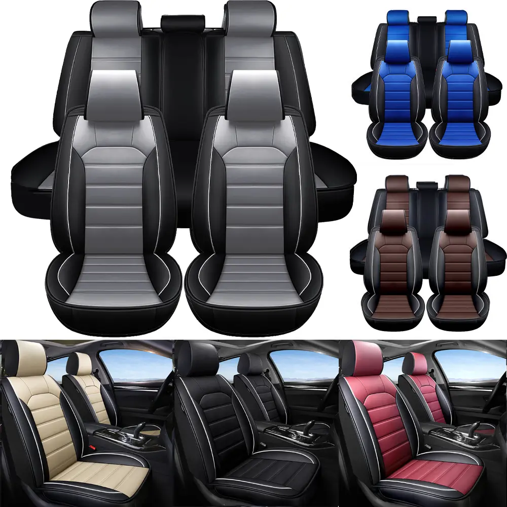 Arespark Leather Car Seat Covers,Breathable and Waterproof PU Leather 5 Seats Covers for 2007-2027 Chevy Equinox/Trax/Trailblazer/Malibu/Cruze/Impala/Bolt