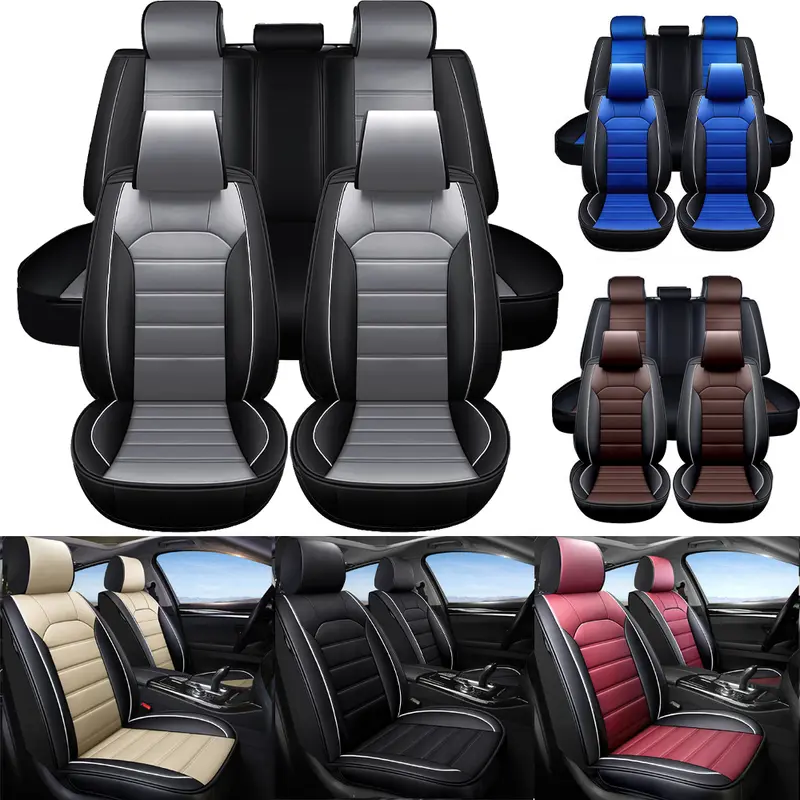 Arespark Leather Car Seat Covers,Breathable and Waterproof PU Leather 5 Seats Covers for 2007-2027 Chevy Equinox/Trax/Trailblazer/Malibu/Cruze/Impala/Bolt