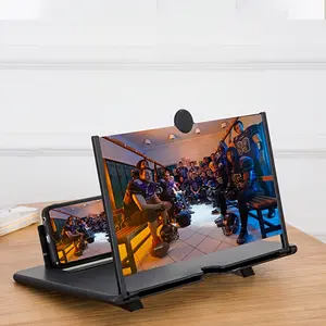 2026 New 3D HD Phone Magnifier Projection Screen, Cell Phone Holder, Cell Phone Stand, Adjustable Angle Design, Suitable for Movies Videos Games, 25.4 Cm