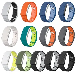 Dual Color Silicone Watch Band for Whoop 5.0, Waterproof Sport Replacement Wrist Strap, Breathable Adjustable Bracelet for Whoop 5.0 Fitness Tracker (Strap Only)