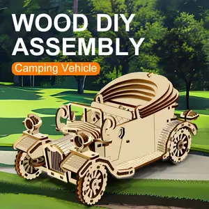 Convertible Car Wooden Puzzle, Wood Model Car, 3D Assembly, Educational Toy, Stem Montessori Puzzle, Decorative Replica Car, Beginner Friendly, No Battery Needed