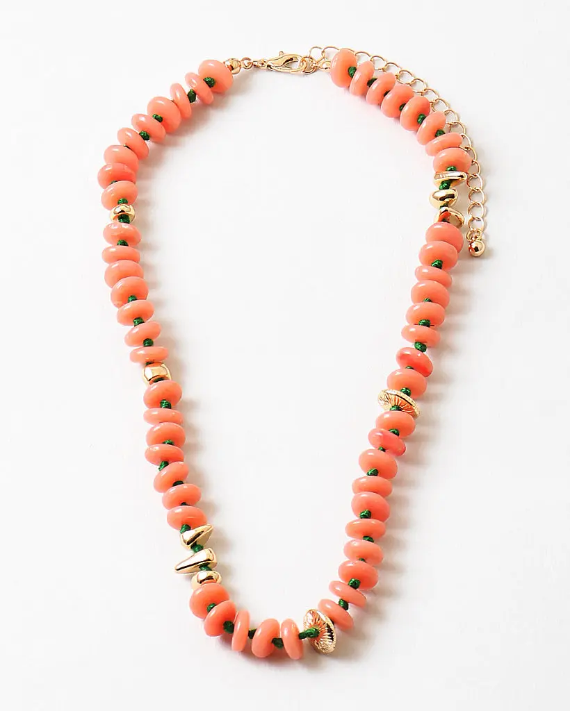 Sunshine Coral Resin Necklace