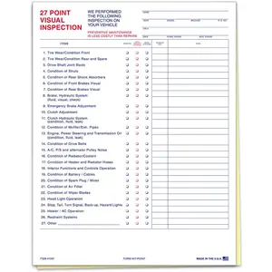 27 Point Inspection Sheet -  Inspection Form - 100 Pack