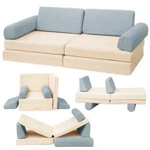 Lamerge Nugget Couch, Modular Play Couch, for kid 3+ years old Couch for Playroom,Sofa Couch, 5 Seconds Instant Expansion, Corduroy Fabric