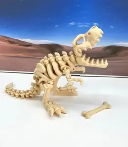 3D Printed Skeleton Dinosaur, 10" Articulated Skeleton T-Rex Fidget Toy
