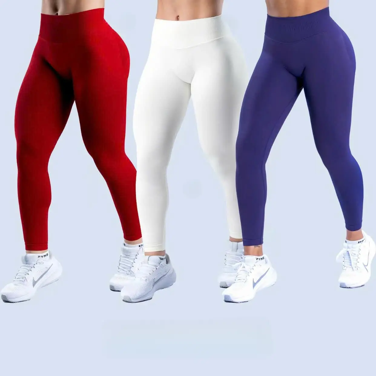 Women's Scrunch Seamless Impact Leggings, Athleisure Fitness Leggings with Low Ribbed Band, High Stretch Sporty Sports Bottoms for Yoga, Gym Workouts High Elastic Activewear Athletic Stretchable