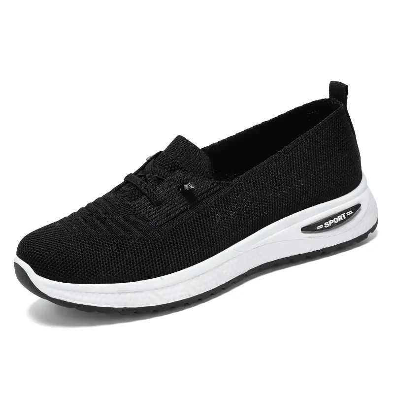 OFIREND Women's Slip-On Knit Sneakers - Lightweight Breathable Chic Versatile Flats with Non-Slip Sole for Elderly, Cupro, Chic Versatile Shoes