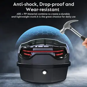 35.02 L Motorcycle Storage Box with Lock, Soft Backrest Universal Installation, Helmet Luggage Waterproof Put, Sturdy Mounting for Motorcycle Trunk, Black Side Box Pack, Compact Elegant Durable Commute Adventure Gear