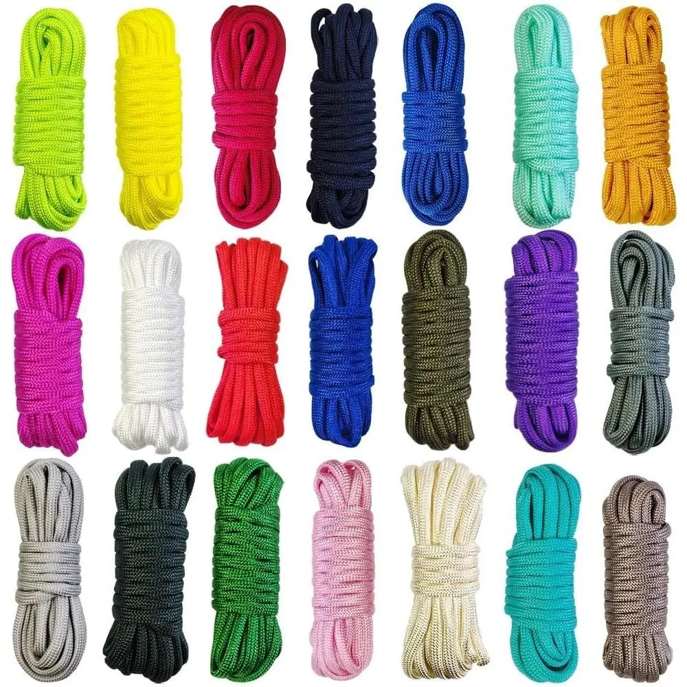 21 Colors Paracord (10FT Each Color), 550lb Parachute Cord Combo Kit for Crafting Bracelets, Lanyards,  Collars (21 Colors PureA, 10FT)