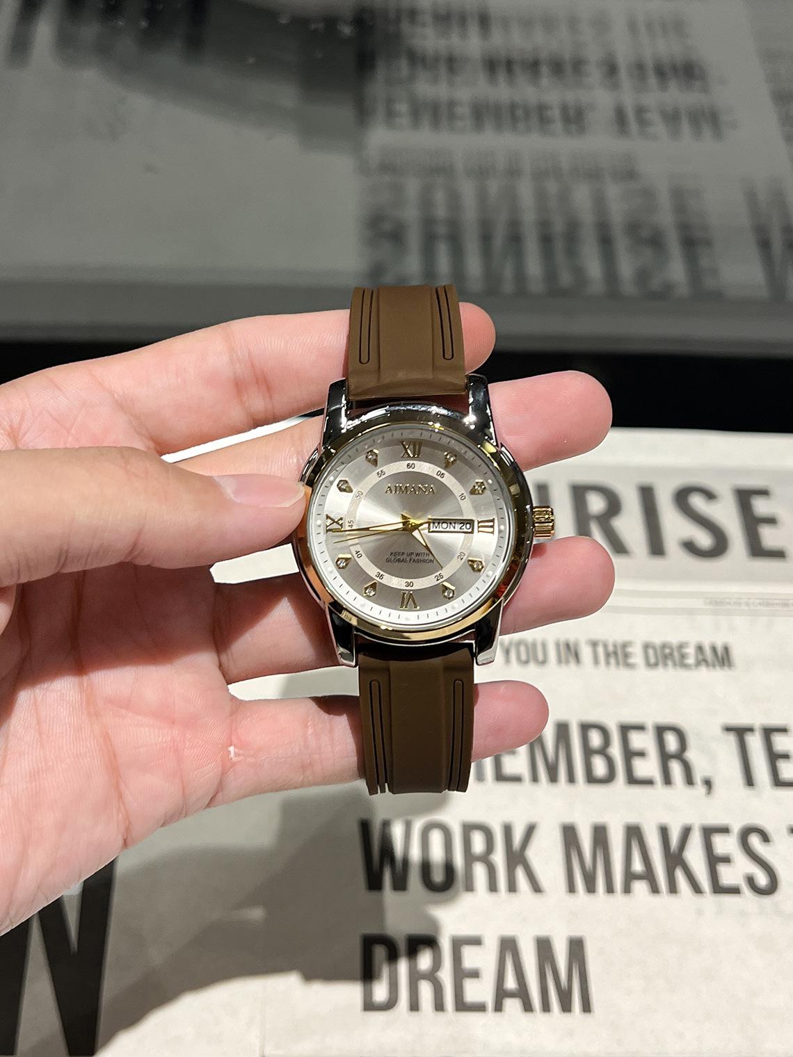 Men's Luxury Business Quartz Watch - Waterproof Luminous Date Display with Premium Silicone Strap, Stylish Sport Wristwatch