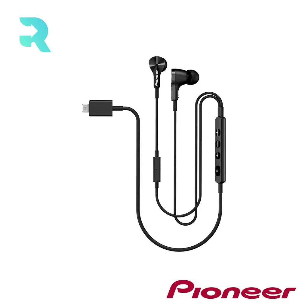 Pioneer Rayz Pro Lightning Earphones Onyx/Black Like New Condition SE-LTC7R-B(B)