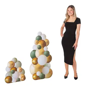 22" – 44" Gold, Green & White Balloon Arch Cardboard Cutout Stand-Ups - 2 Pc.