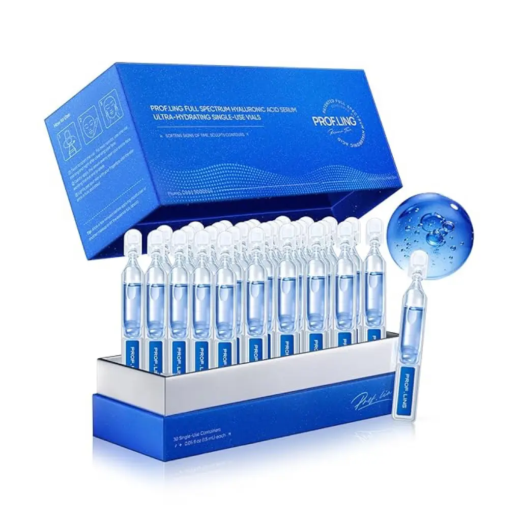 PROF.LING Full Spectrum Hyaluronic Acid Copper Peptide Serum - Non-Toxic Moisturizing Serum for Microneedling, Sensitive Skin - Hydrating, Replenishing, Anti-Aging, Firming, Redness Relief, Damage Repair