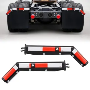 VEVOR Stainless Steel Angled Spring Loaded Mud Flap Hangers, 2 - 1/2 Bolt Spacing Mudflap Hangers for Semi Trucks, 1 Pair Heavy Duty Semi Truck Mud Flap Hanger Set with Reflective Strips, SilverVEVOR Super Brand Day