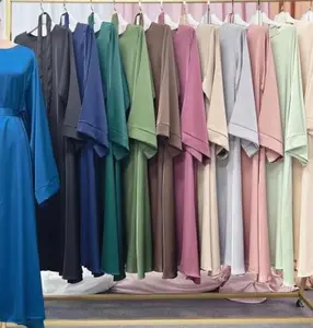 Muslim elegant satin Abaya robe (Satin) MS024 #