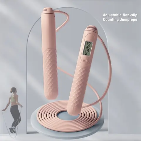 Unisex Cordless Smart PVC Jump Rope with Adjustable Wire, Silicone All Weather Grip, LED Display, Accurate Real-Time Jump Tracking, Home Workout & Exercise Equipment (Home/Gym/Outdoor Use)